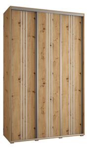 Szafa przesuwna wysoka Davos 6 150, gł. 60 cm artisan + artisan + srebrny