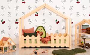 Drewniane łóżko domek z barierką - Relix 3X