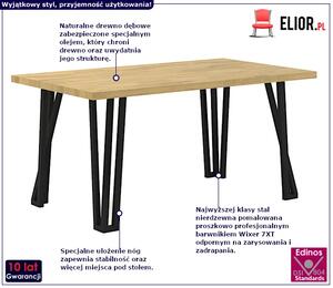 Dębowy stół ze stalowymi nogami - Ferrolo 3X