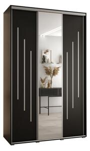 Szafa przesuwna wysoka Davos 9 150, gł. 60 cm czarny + czarny + srebrny