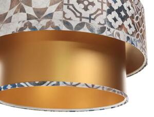 Złota lampa wisząca z welurowym abażurem - S433-Majra