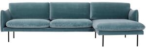 Sofa narożna z aksamitu Moby