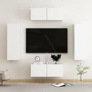 4-cz. zestaw szafek TV, biały, materiał drewnopochodny