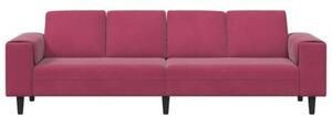Nowoczesna sofa do salonu w kolorze czerwonego wina - elegancka i funkcjonalna dla 4 osÃ³b