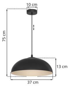 Lampa wisząca Light Home LH Misa 1xE27 klosz 37cm czarny/kaszmir