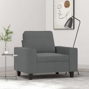 Fotel, ciemnoszary, 60 cm, obity tkaninÄ