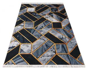 Czarno-szary geometryczny dywan glamour Czarny mat B7-K10