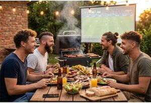 Grill węglowy ogrodowy Berdsen BD-894 komin stalowy ruszt 57x43 cm + termometr duży