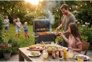 Grill węglowy ogrodowy Berdsen BD-894 komin stalowy ruszt 57x43 cm + termometr duży