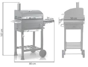 Grill węglowy ogrodowy Berdsen BD-894 komin stalowy ruszt 57x43 cm + termometr duży