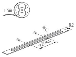 Taśma LED STRIP LCOB 5 metrów 8W/m zimna barwa 12V IP65 Kanlux