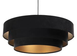 Czarno-złota welurowa lampa wisząca glamour - S438-Uzura