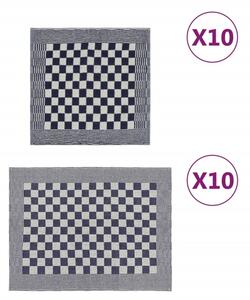 Zestaw 20 ręczników, niebiesko-biały, bawełna