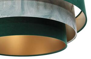 Zielono-złota lampa wisząca z potrójnym kloszem - S450-Ilia