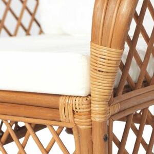 Fotel z poduszkÄ , jasnobrÄ zowy, naturalny rattan i len