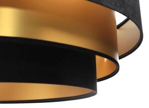 Czarno-złota welurowa lampa wisząca glamour - S454-Vrasa