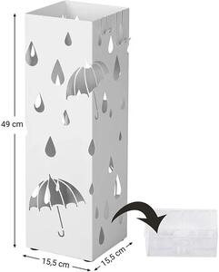 Biały nowoczesny ażurowy stojak na parasole - Niras