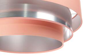 Różowo-srebrna okrągła lampa wisząca nad stół - S458-Fina