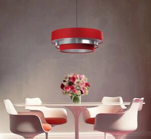 Czerwono-srebrna elegancka lampa wisząca nad stół - S458-Fina