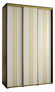Szafa przesuwna wysoka Davos 6 160, gł. 60 cm czarny + biały + złoty