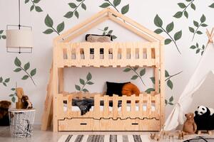 Łóżko piętrowe domek dla dzieci z szufladą - Marion 5X
