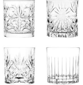 Komplet szklanek do whisky ze szkła kryształowego z reliefem Bichiera, 4 elem