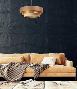 Beżowo-złota potrójna lampa wisząca glamour - S461-Barca