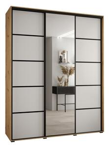 Szafa przesuwna wysoka Davos 5 180, gł. 60 cm artisan + biały + czarny
