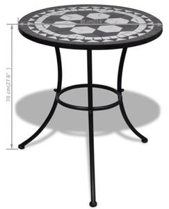 Stolik bistro, czarno-biały, 60 cm, mozaikowy