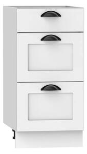 Biała szafka kuchenna dolna z szufladami - Pergio 8X 40 cm