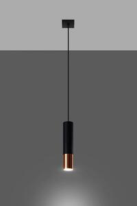 Czarno-miedziana lampa wisząca nad wyspę - EXX244-Loper