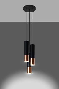 Czarno-miedziana lampa wisząca 3 tuby - EXX247-Loper