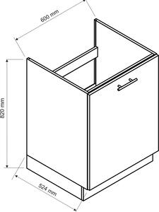 Biała szafka kuchenna pod zlewozmywak - Pergio 17X 60 cm