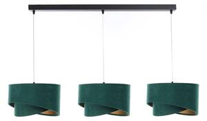 Czarno-zielona asymetryczna lampa wisząca nad stół - S498-Hada