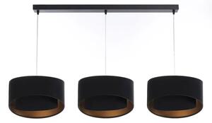 Czarna potrójna lampa wisząca nad stół glamour - S500-Breta