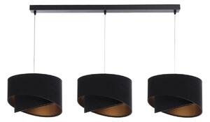 Czarna potrójna lampa wisząca nad stół glamour - S500-Breta