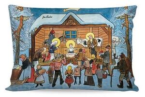 Matějovský Poszewka na poduszkę Deluxe Josef Lada Stajenka w zimie, 33 x 50 cm