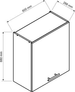 Biała szafka kuchenna w zestawie z czarnym okapem - Pergio 33X 60 cm