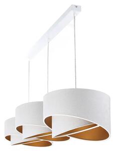 Biało-złota asymetryczna lampa wisząca nad stół - S511-Kaola