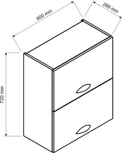 Górna szafka kuchenna z podwójnym frontem biała - Pergio 36X 60 cm