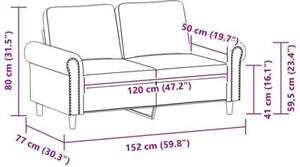 Sofa, 2-osobowa kremowy, 120 cm, sztuczna skÃ³ra