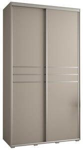 Szafa przesuwna wysoka Dakota 10 130, gł. 60 cm kaszmir + kaszmir + srebrny