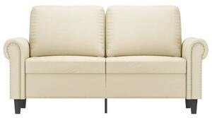 Sofa, 2-osobowa kremowy, 120 cm, sztuczna skÃ³ra