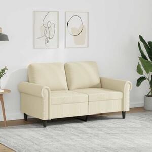 Sofa, 2-osobowa kremowy, 120 cm, sztuczna skÃ³ra