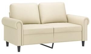 Sofa, 2-osobowa kremowy, 120 cm, sztuczna skÃ³ra