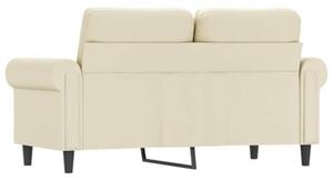 Sofa, 2-osobowa kremowy, 120 cm, sztuczna skÃ³ra