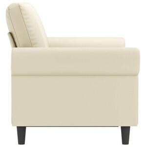 Sofa, 2-osobowa kremowy, 120 cm, sztuczna skÃ³ra