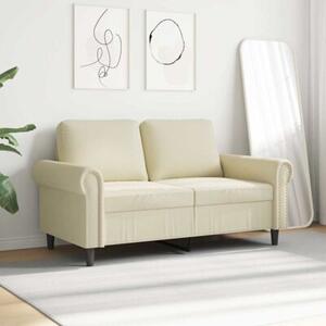 Sofa, 2-osobowa kremowy, 120 cm, sztuczna skÃ³ra