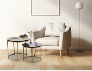 Stolik kawowy zestaw 2 szt.. glamour do salonu pokoju SK110MCZ marmur czarny || zestaw 2 stolików kawowych glamour do salonu SK110MCZ marmur czarny fi53/43
