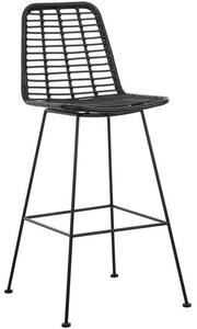 Krzesło barowe z polirattanu z metalowymi nogami Costa